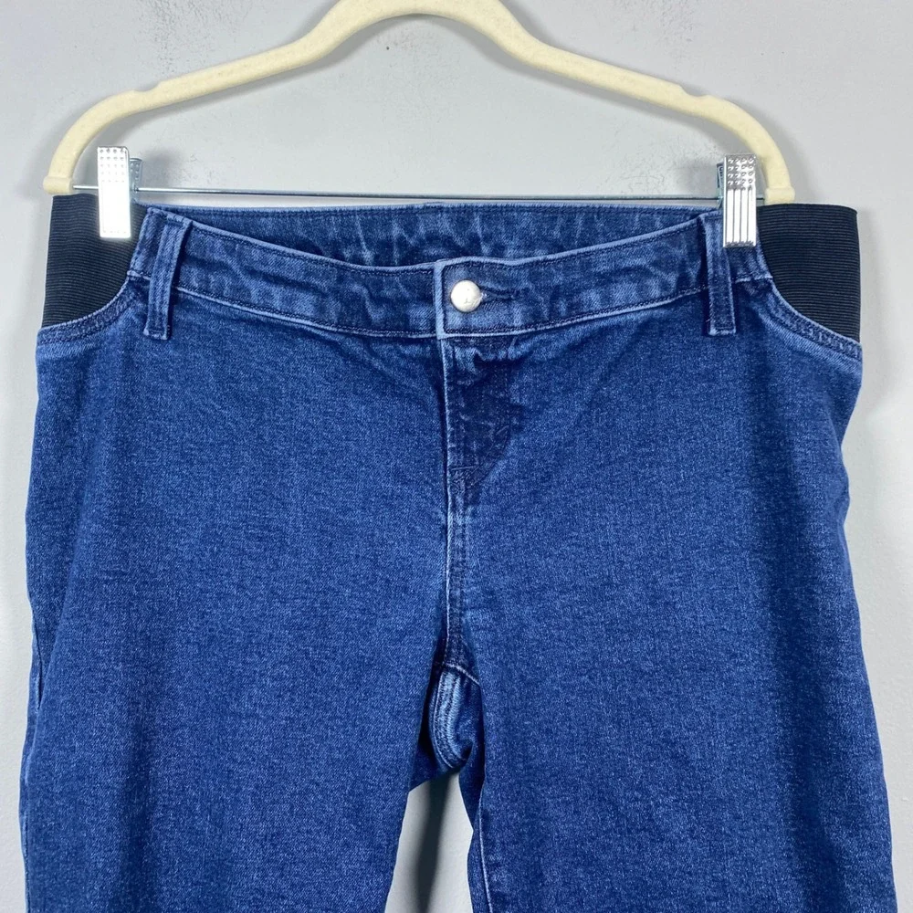 Isabel by Ingrid & Isabel Maternity Jeans 8 Blue 80's Slim‎ Elastic Side Panel